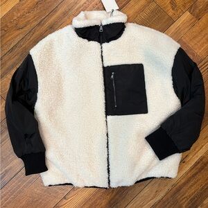 NEW ELAN zoe faux fur jacket in dark tan